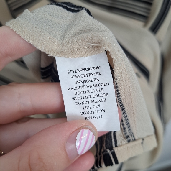 Notation Bundle Of 2 Cream Black Striped & Paisley Print Long Sleeve Shirt Sz 3X - Picture 8 of 11